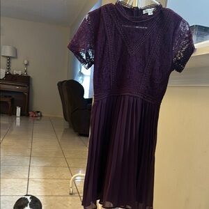 Elegant Purple Lace Dress